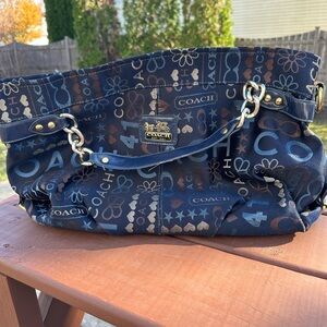 Coach fabric hobo bag